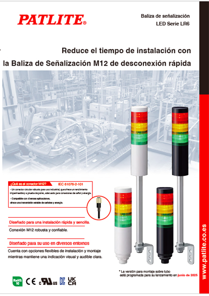 Baliza de Señalización<br>M12 de desconexión rápida<br>Serie LR6