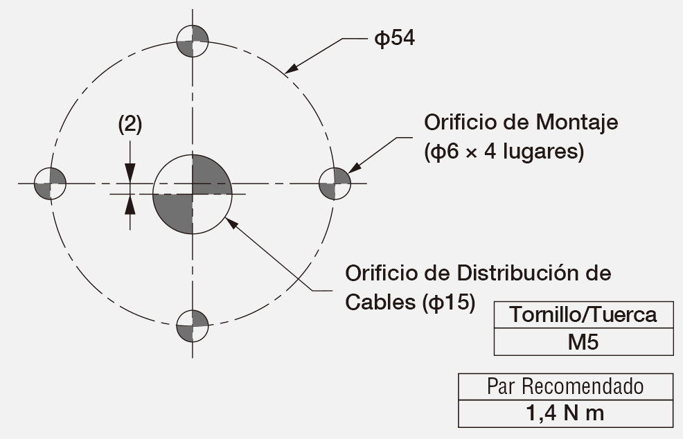 Dibujo de Dimensiones de Montaje