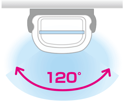 Amplia cobertura de iluminación